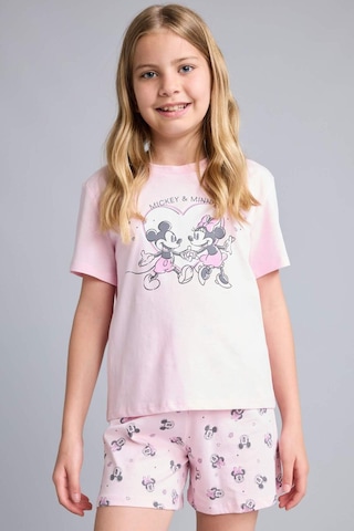 Defacto Dısney Mıckey & Mınnıe Lisanslı Regular Fıt Elastik Bel 2li Açık Pembe Pijama Takımı Kız Çocuk H8101a826hspn648 Pembe-pn648