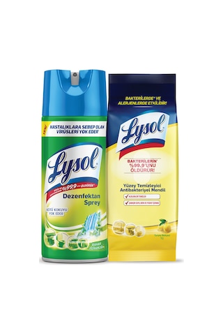 Lysol Dezenfektan Sprey Bahar Ferahlığı 400 ML + Antibakteriyel Islak Mendil 72’li