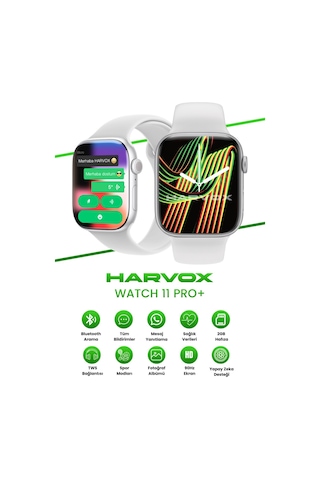 Harvox Watch 11 Pro+ Akıllı Saat Apple İphone Ve Android Tüm Telefonlara Uyumlu 46mm Gümüş