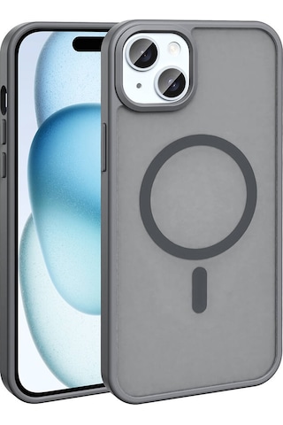 Rba Aksesuar Apple Uyumlu iPhone 15 Plus Kılıf M-safe Şarj Özellikli Mat Arka Yüzey Rba Sio Kapak - Lacivert Lacivert