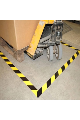 Sarı Siyah Yer Işaretleme Bandı 50mmx30mt
