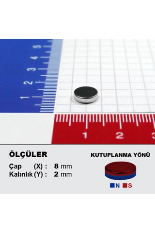 Neohobi 5 Adet Neodyum Mıknatıs Çap: 15mm Kalınlık: 5mm D15x5 Ndfeb Güçlü Mıknatıs Yuvarlak N011