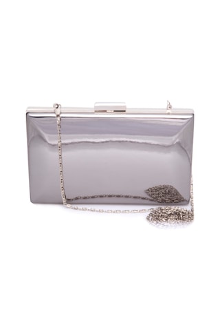 Lela Ayna Görünümlü Zincirli Bayan Abiye Çanta 347136Ayna L Platin