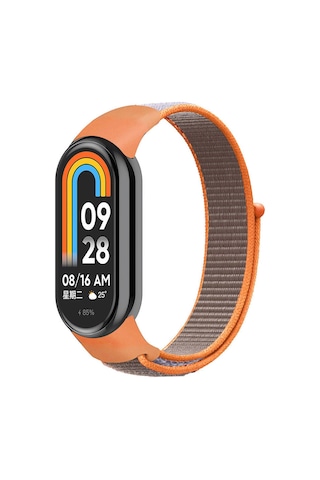 Xiaomi Mi Band 8 Zore Krd-03 Hasır Kordon-turuncu