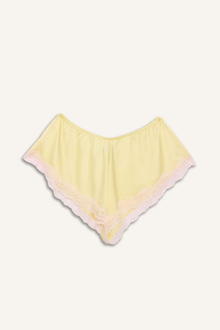 Defacto Dantelli Şort Pijama Altı H1353ax26smyl83 Sarı-yl83