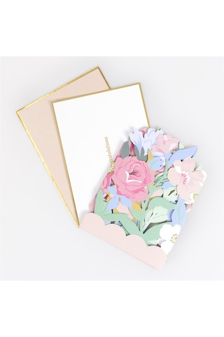 Meri Meri - Floral Congratulations Concertina Card - Çiçekli Tebrik Kartı