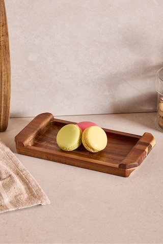 Akasya Sunumluk Kulplu 24x12 Cm Kahverengı Kahverengi