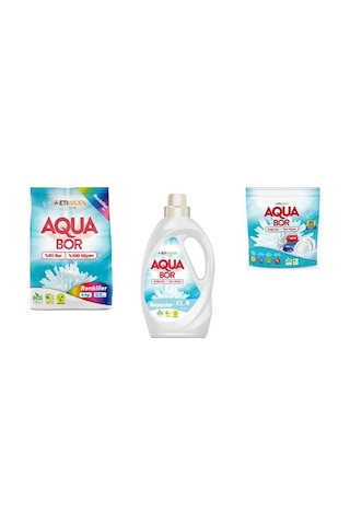 Aquabor Doğal Mineralli 4 Kg Renkliler + Sıvı Beyaz + Tablet 3 Lü Set