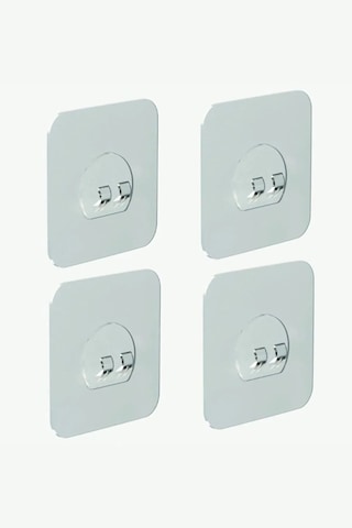 Corelle Kitchen Süper Güçlü Yapışkanlı Banyo Askısı Yedek 4 Adet Sticker Raf Tutucu Askı Şeffaf