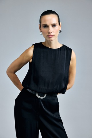 Sateen Colin Bluz - Siyah-137313