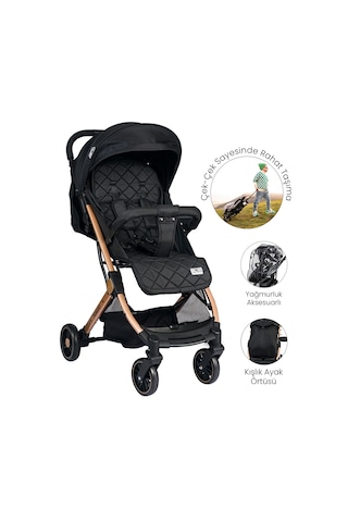 Lorelli Fiorano Kabin Bebek Arabası Black Siyah