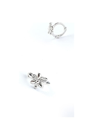 Zirkon Taş Detaylı 925ayar Gümüş Tragus Helix Minimal Tek Kıkırdak Küpe 09922213