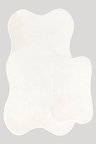 Anatolia 2'li Krem 80x140 + 50x70 Cm Büyük Ebat Banyo Paspası Seti Kaymaz Tabanlı Klozet Takımı Krem