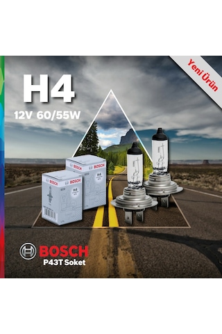 Bosch H4 12V 60/55W P43T Far Ampulü 2 Adet