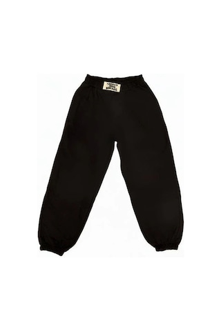 Kız Çocuk Beli Paçası Lastikli Eşofman Alt-15168 Siyah