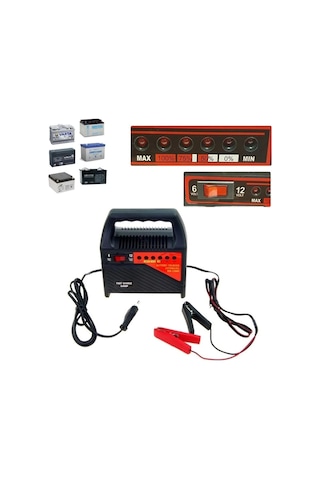 Tr Akü Şarj Cihazı - Araba Motosiklet Tekne Aküleri Akülü Çocuk Araçları İçin 6 Volt Ve 12 Volt