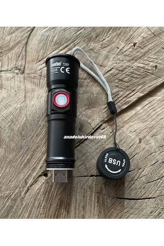 Panther 4060 Pro Metal Şarjlı El Feneri Uzun Menzi Led Kamp Feneri Orj 1000lm Siyah