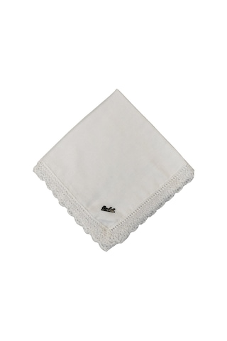 Mim Eşarp - Enba Pamuklu İğne Oyalı Namaz Ve Mevlüt Örtüsü 110x110 Cm - Beyaz, 110x110 Cm