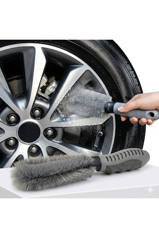 Vios Store Profesyonel Jant Ve Detay Temizleme Fırçası Ergonomik Kaymaz Saplı, Balata Tozu Ve İnatçı Kir Sökücü, Otomobil Ve Motosiklet Detaylı Temizlik Ekipmanı