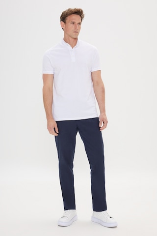 AC&Co / Altınyıldız Classics Erkek Beyaz Slim Fit Dar Kesim Dik Yaka Tişört Beyaz