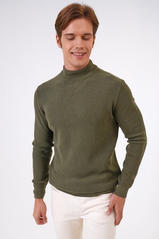 Haki Regular Fit Pamuklu Yarım Balıkçı Yaka Triko Kazak-haki Haki