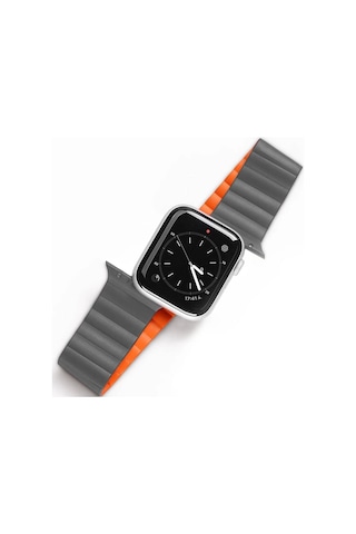 Dux Ducıs Apple Watch Uyumlu 42/44/45mm İçin Manyetik Zincir Versiyon Pu Deri Kayış Kordon- 5775
