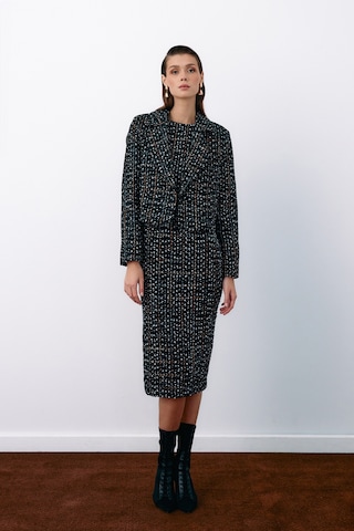 Sateen Kolsuz Tüvit Kalem Elbise - Siyah-135068 Siyah