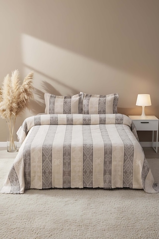 Serena Cappucino Çift Kişilik Yatak Örtüsü Takımı 3 Parça Uyku & Çeyiz Seti Krem