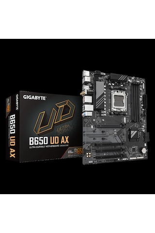 Gıgabyte B650 Ud Ax, 4xddr5, 3xm.2, Dp, Hdmı, Type-c, Wi-fi 6e, Bluetooth V5.3, Am5 Soket Gamıng Ana