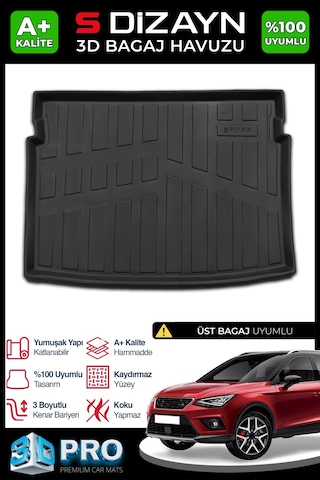 S-dizayn Seat Arona 3d Pro Bagaj Havuzu 2017 Üzeri A+ Kalite
