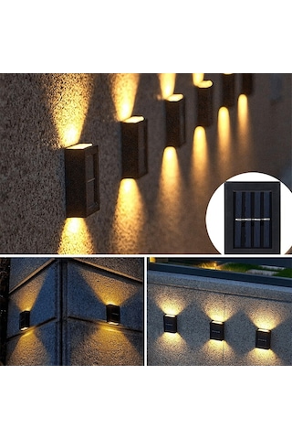 4 Ledli Solar çift Taraflı Duvar Lambası Güneş Enerjili Aydınlatma Dekorasyon Aplik Işık 4 Ledli Solar çift Taraflı Duvar Lambası Güneş Enerjili Aydınlatma Dekorasyon Aplik Işık