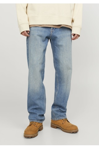 Jack & Jones Erkek Eddie 607 Loose Fit Jean 12253698 Blue Denim Mavi
