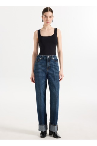 Hugo Mavi Kadın %100 Pamuk Denim Pantolon 50542144