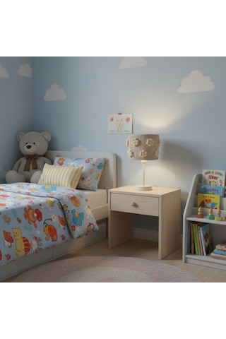 Elizim Home Lighting Makrome Papatyalı Abajur Krem