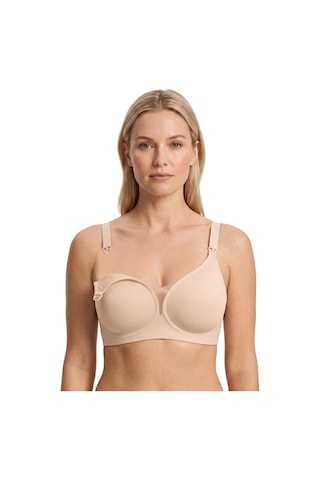 Cottonill Seamless Bra - Nuvia Ten Lazer Kesim Klipsli Önden Açılabilir Rib Dokulu Dikişsiz Emzirme Sütyeni