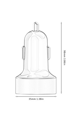 Hy-36 Çift Usb Araç Şarj Cihazı Metal Alüminyum Renkli Yan Çift Usb Şarj Cihazı - Gümüş Rengi