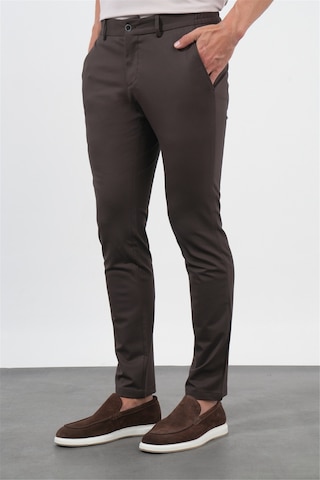 İmza Kahverengi Yan Cep Slim Fit Esnek Jogger Pantolon 1003260274