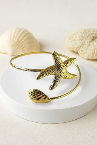 Gold Deniz Yıldızı Pazu Bandı Üst Kol Bilekliği Ayarlanabilir Gold