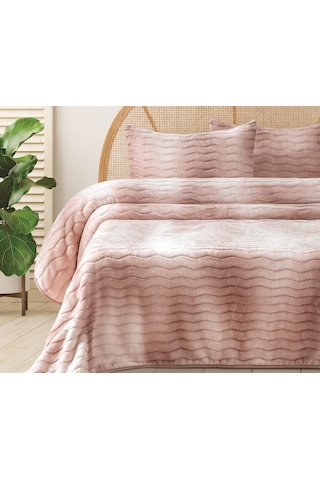 Merinos Dream Home 3 Parça Battaniye Seti Pudra Pudra