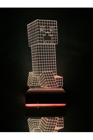 Çocuklara Özel 3D Minecraft Led Masaüstü Ve Gece Lambası