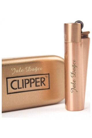 Mobgift İsme Özel Metal Taşlı Gazlı Çakmak Rose Gold