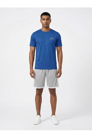 Orendahill Erkek Spor Tişört Hızlı Kuruyan Esnek Regular Fit Basic Gym Activewear Saks Mavi