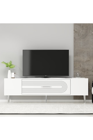 Dekol3ct Tv Sehpası Beyaz-gümüş