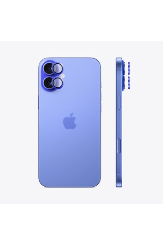Safeus Safir Temperli Kamera Lens Koruyucu Apple Uyumlu iPhone 16 Plus Ve İle Lacivert