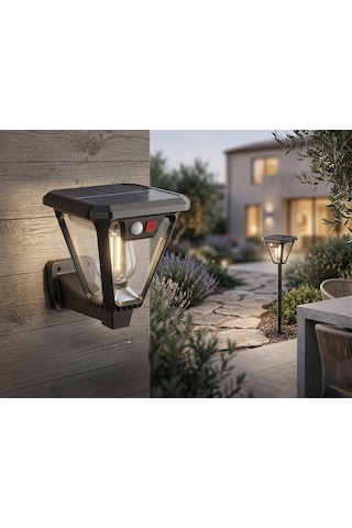 Sakura 25w Solar Led Bahçe Armatürü - 2'si 1 Arada Kazıklı Çim Armatürü Ve Duvar Apliği, 3200k Günışığı, Ip44 Suya Dayanıklı, 3 Kademe Işık Modlu, Sensörlü Güneş Enerjili Dış Mekan Aydınlatma Diğer