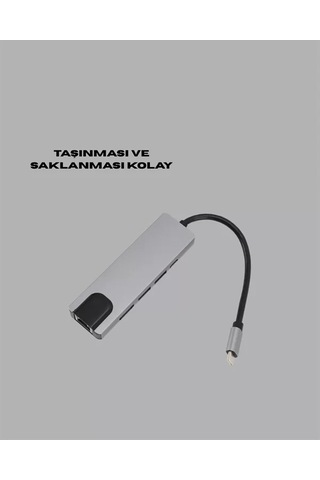 Home 4k Hdmı Çıkışlı, Gigabit Ethernet'li Usb C Çoklu Port Hub