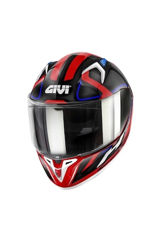 Givi 50.8 Racer Kapalı Kask Beyaz Kırmızı Siyah
