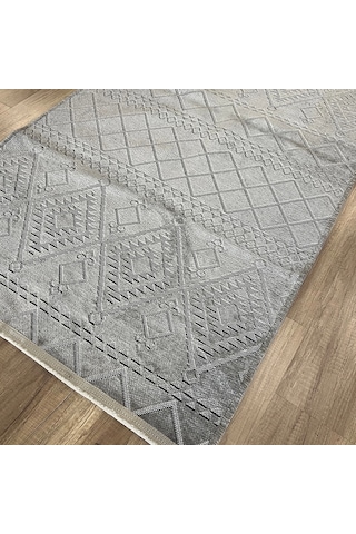 Hoom Rugs Fresh Cool 405 Yıkanabilir Gri Modern Halı Gri