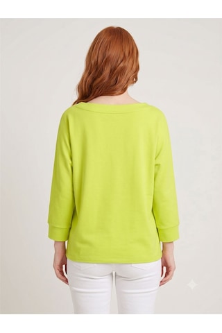 Neden Tekstil Kadın Relaxed Fit Uzun Kollu Yuvarlak Yaka Basic Bluz - Neon Yeşil