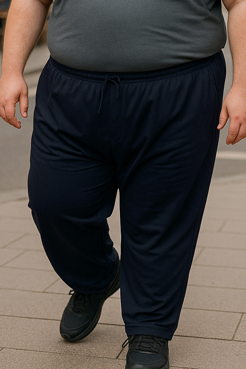 Özel Üretim Büyük Beden Ekstra Battal Pamuk Dokulu Erkek Eşofman Altı 3704 Lacivert Lacivert